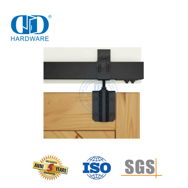 Hardware de porta de bolso de aço inoxidável montado na parede corrediça dupla resistente kit de engrenagem de rolo de porta de celeiro-DDBD039