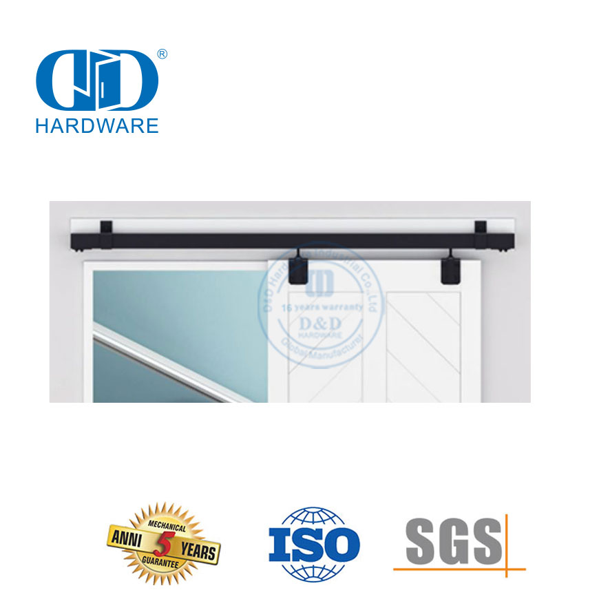 Kit de trilho de metal resistente em aço inoxidável, cabide dobrado, porta de celeiro deslizante, ferragens de madeira para porta de celeiro