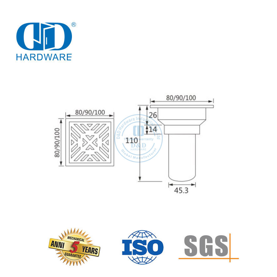 Acessórios de móveis de aço inoxidável filtro de chão banheiro cozinha sanitário dreno de chão-DDFD008