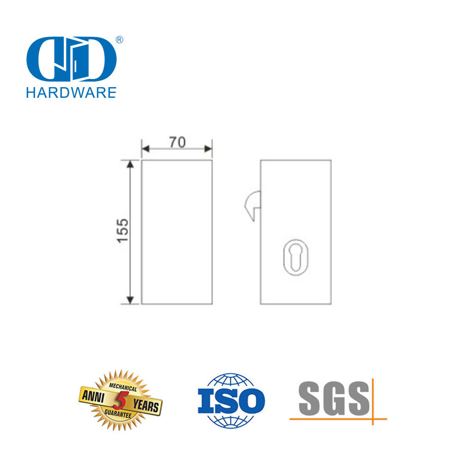 Segurança de aço inoxidável único duplo deslizante fechadura da porta de vidro dobradiça acessórios da porta-DDGL004