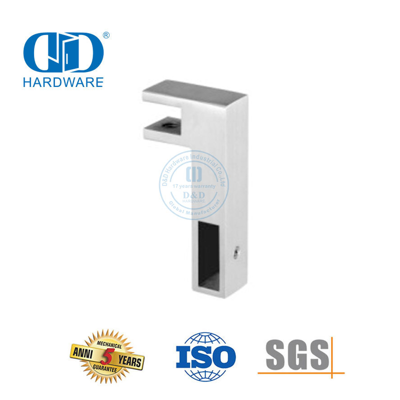 Suporte de barra de suporte de banheiro de aço inoxidável escovado porta de vidro acessório tubo Connector-DDSC015