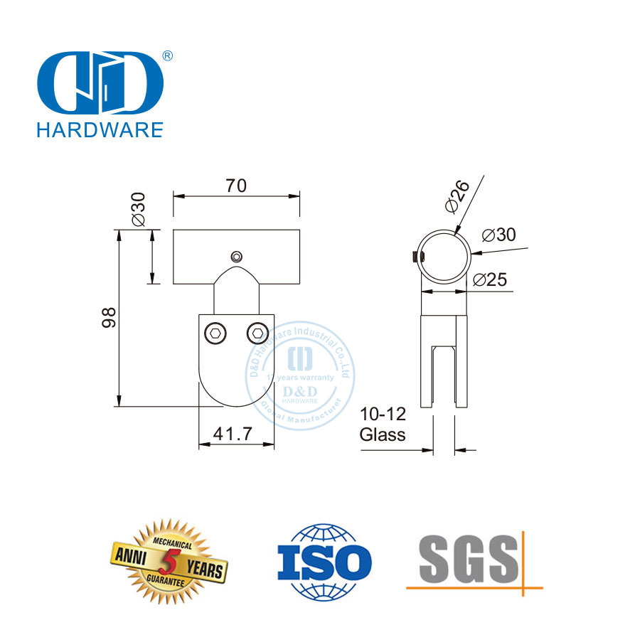 Conector de dobradiça de chuveiro de aço inoxidável, conector de canto de parede de vidro, montagem de remendo, braçadeira superior de vidro