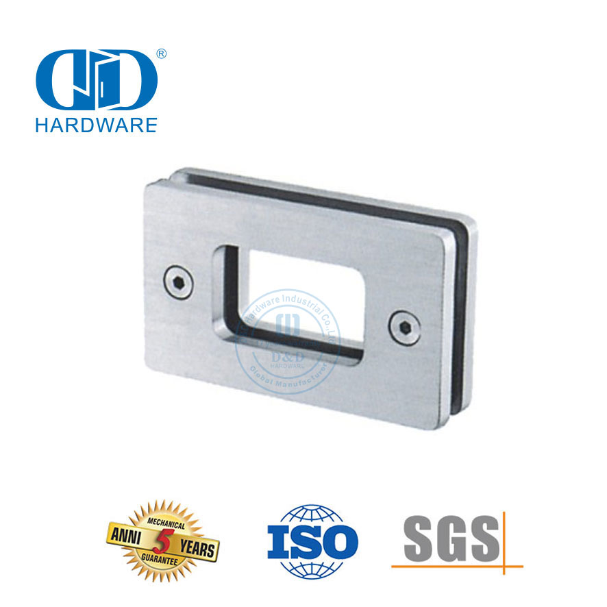 Hardware de porta deslizante de vidro de aço inoxidável Porta deslizante de vidro tipo quadrado em concha Handle-DDSK020