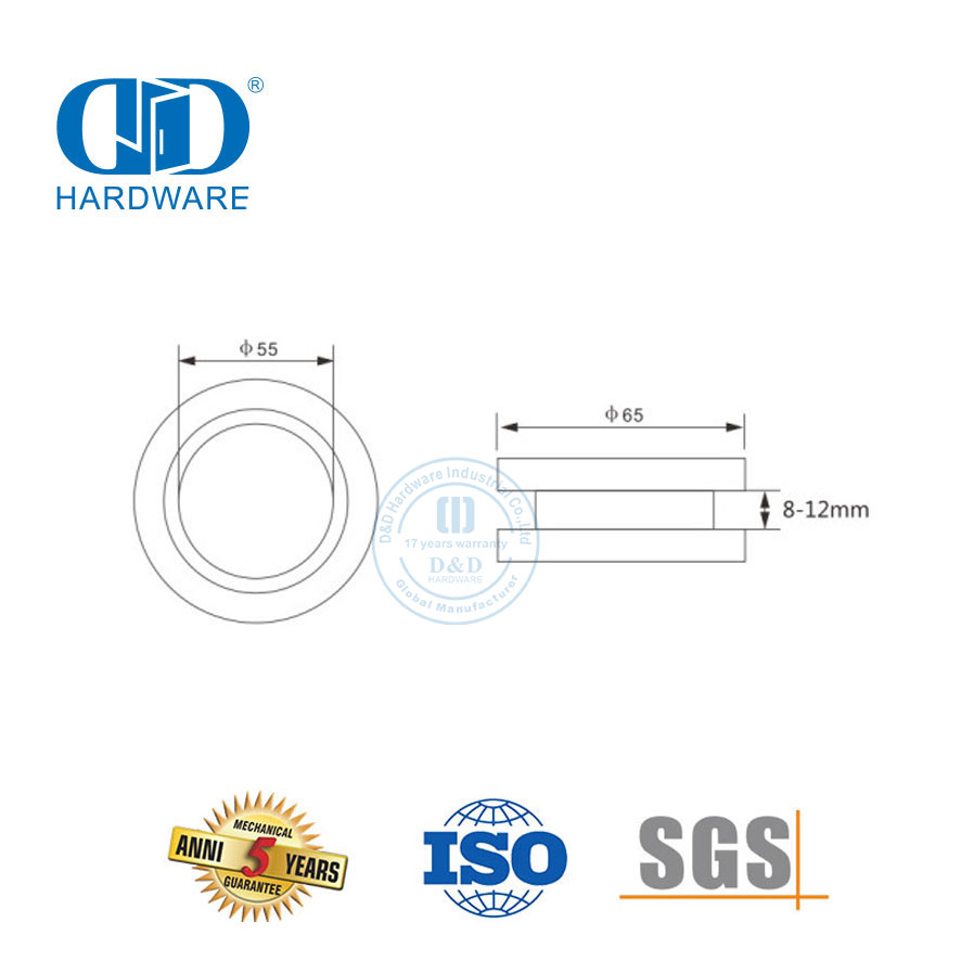 Acessórios de móveis de hardware de porta deslizante de aço inoxidável Maçaneta de porta deslizante de vidro em concha Handle-DDSK016