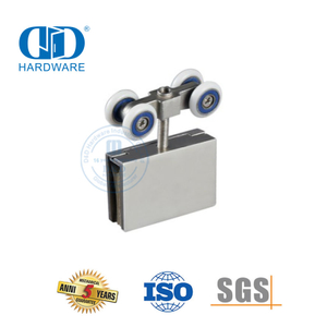 Braçadeira de porta de aço inoxidável porta deslizante pendurado rolo acessórios de montagem de vidro conjunto para Bathroom-DDGS162