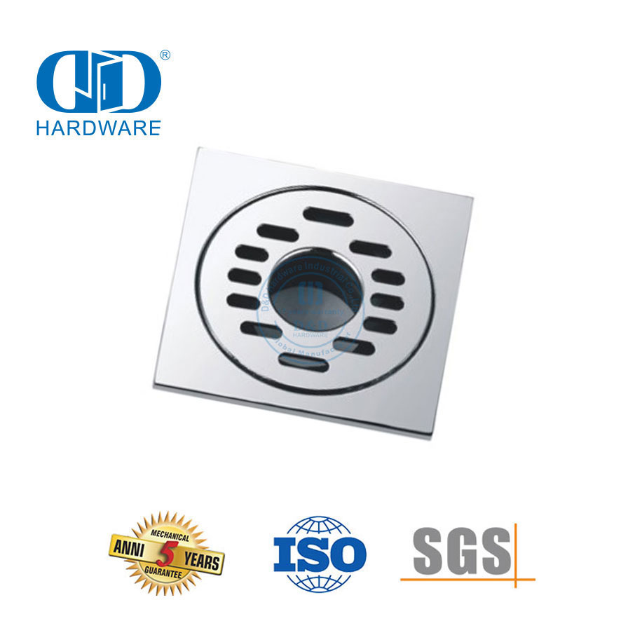 Dreno de chuveiro quadrado de aço inoxidável, acessório para móveis, tampa de dreno de chão do banheiro-DDFD003