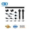 Conjunto de trilhos para porta de aço inoxidável, interior moderno, madeira sólida, porta deslizante de bolso, porta de celeiro Hardware-DDBD014