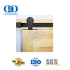 Moderno carbono duplo único portas de madeira trilho porta do celeiro preto aço ferragem pista celeiro porta madeira Hardware-DDBD002