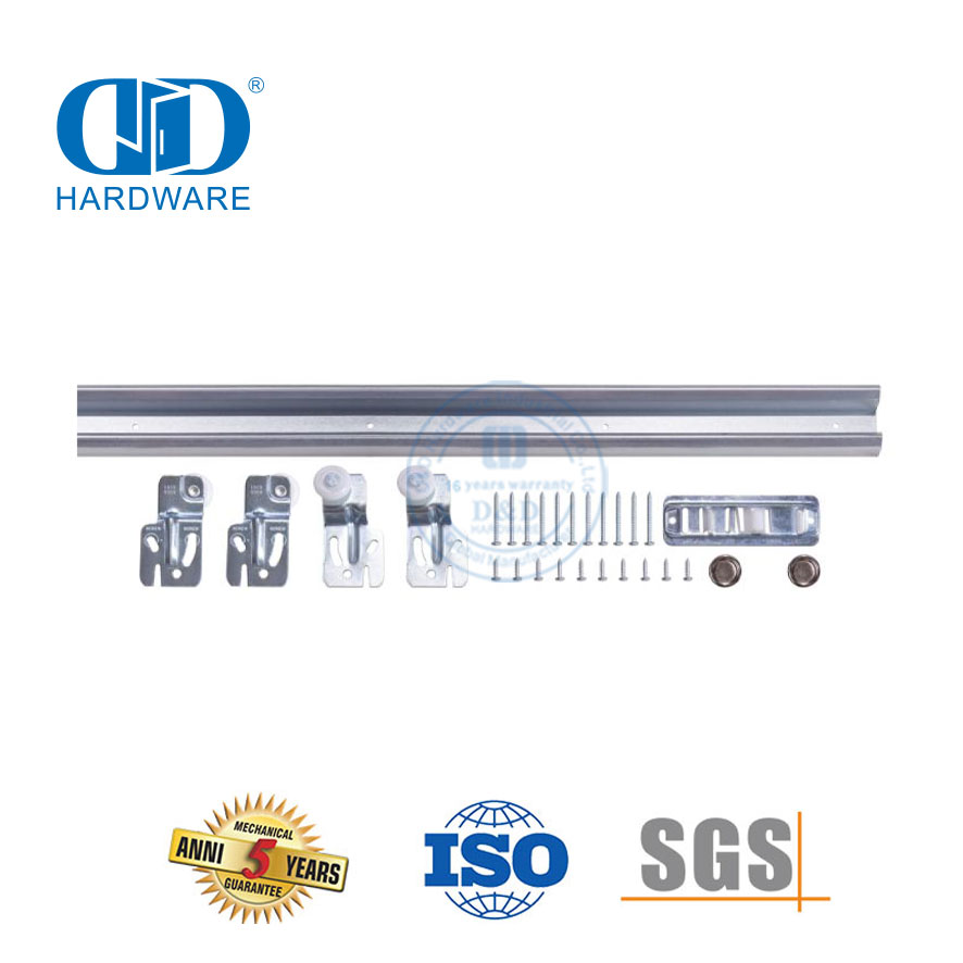 Aço inoxidável doméstico resistente deslizante única trilha escondida bypass ferragem da porta do celeiro garagem Hardware-DDBD067