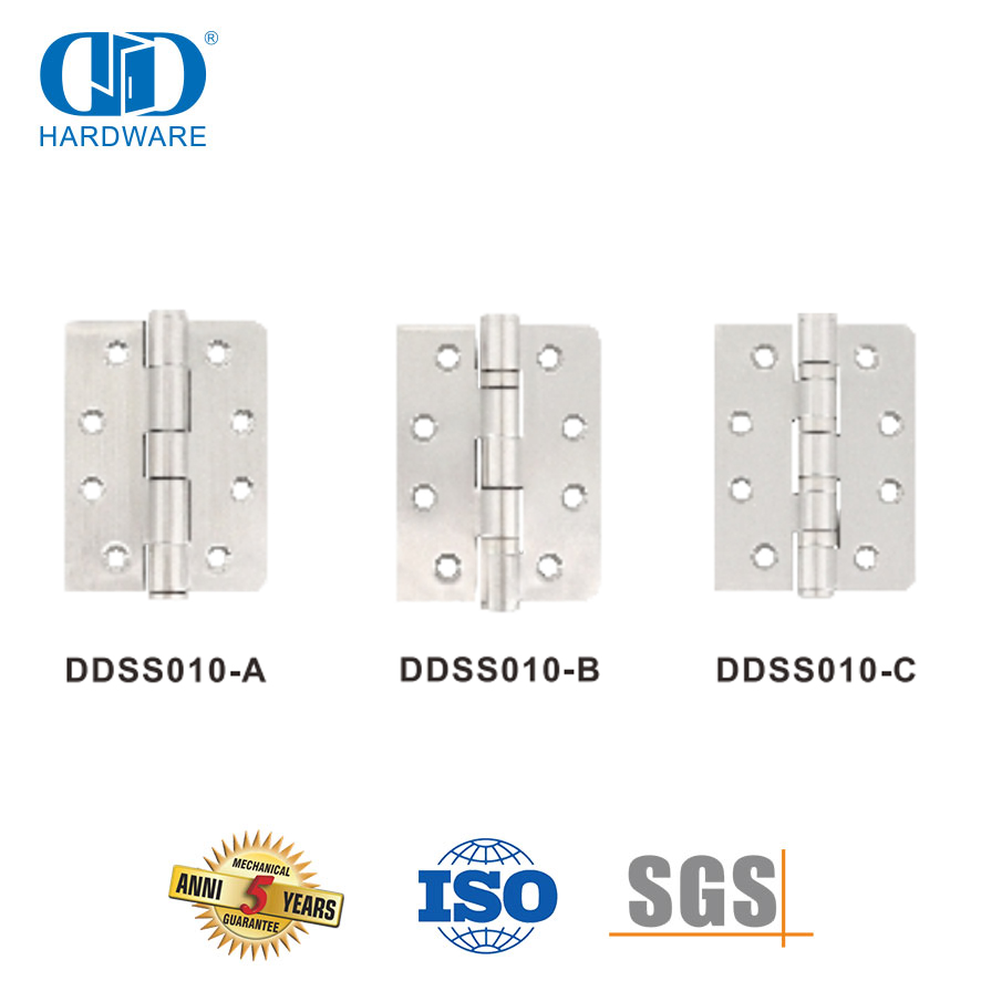 Dobradiça de porta de canto redondo e um canto quadrado de aço inoxidável-DDSS010