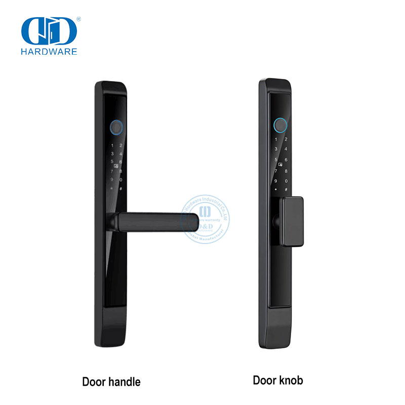 Fechadura de porta de entrada sem chave com impressão digital inteligente com teclado touchscreen e alça reversível -DDDL010
