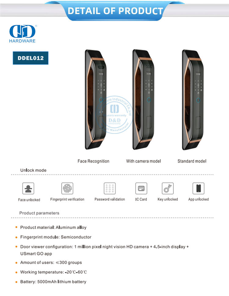 fechadura de porta inteligente de interfone
