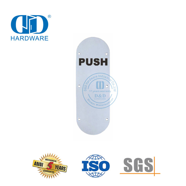 Multi acabamento de aço inoxidável placa de empurrar tipo redondo placa de sinal placa de suspensão placa de assinatura de porta de metal de madeira Plate-DDSP006