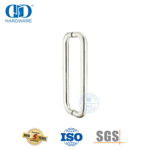 Tubo redondo de alta qualidade tipo H de aço inoxidável puxadores de porta de chuveiro de vidro Maçaneta de porta de vidro-DDPH007-SSS