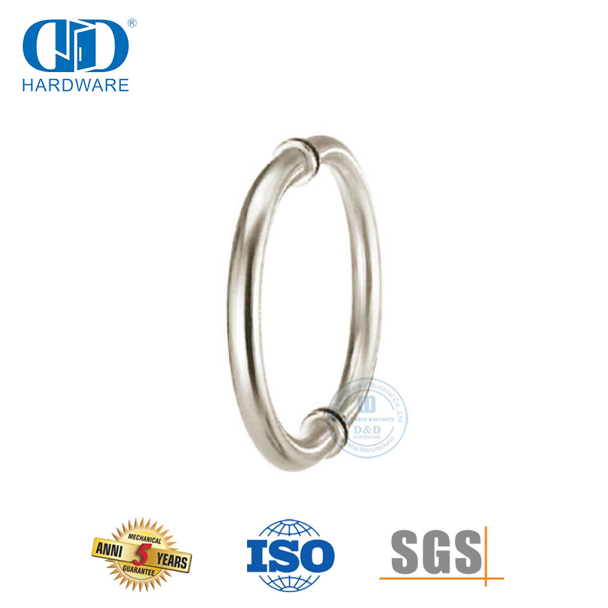 Personalizado formato circular especial de aço inoxidável chuveiro sala de escritório edifício de vidro temperado porta Handle-DDPH008