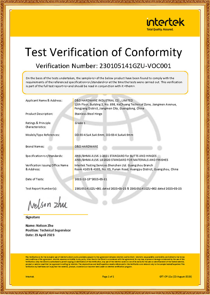 ANSI BHMA Dobradiça de porta de instalação rápida em ouro rosa à prova de fogo para entradas de supermercado-DDSS001-ANSI-1-4.5x4.0x4.6mm