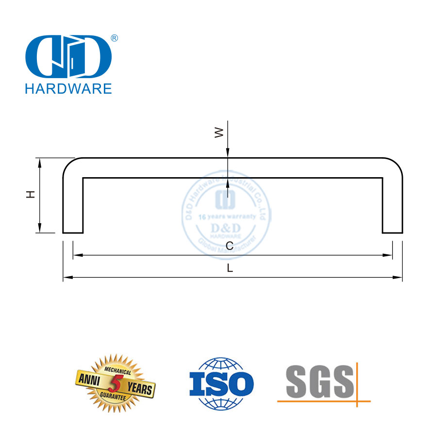 Alças de hardware para móveis de aço inoxidável oco sólido maçaneta da porta do armário de cozinha-DDFH041