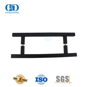 Puxador de aço inoxidável com acabamento preto fosco para porta de vidro residencial-DDPH016-D-MB