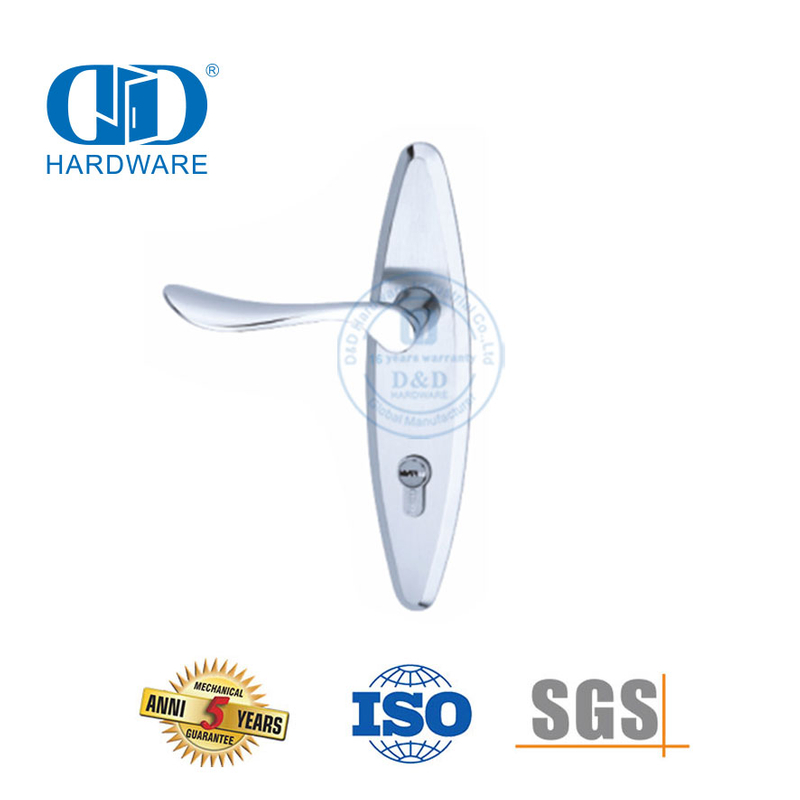 Clássico SUS304 de alta qualidade moderna porta exterior alças sólidas alavanca com placa traseira-DDLP002