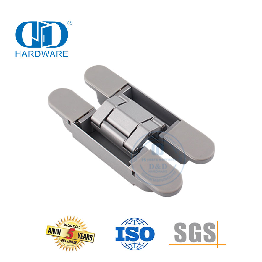 China fábrica liga de zinco 3D invisível oculto acessórios de hardware arquitetônico dobradiça de porta interna externa pivô resistente-DDCH008-G40
