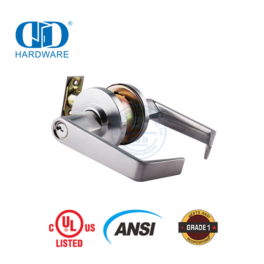 Excelente ferragens de alta segurança ANSI UL lista à prova de fogo tubular anti-danos fechadura com fechadura para porta interior exterior Lockset-DDLK011