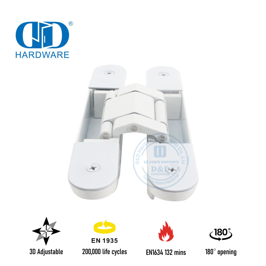 Dobradiça de porta ajustável oculta em liga de zinco 3D-DDCH008-G40