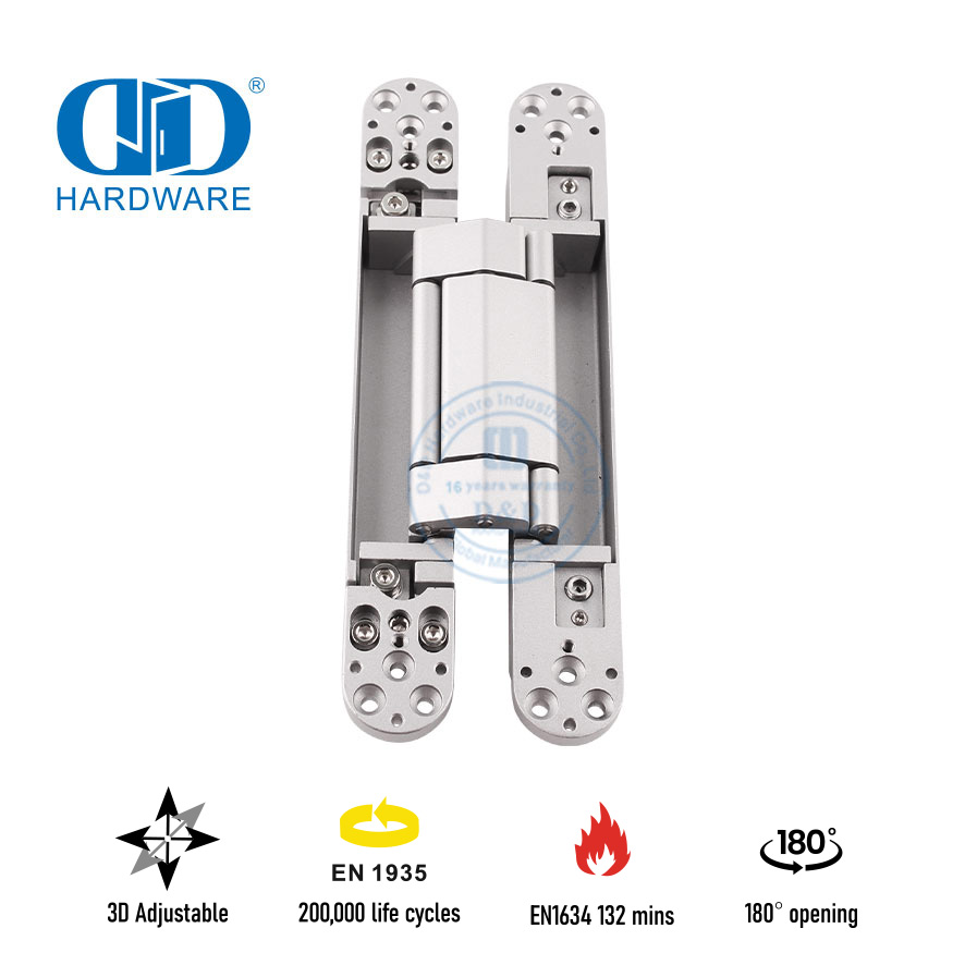 Dobradiça de porta oculta ajustável EN1935 de 120 kg para porta de metal com classificação de fogo-DDCH008-G120