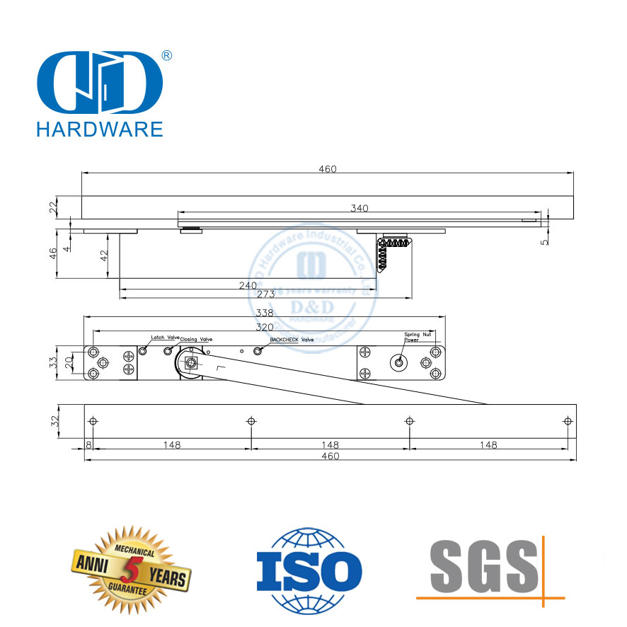 Popular ANSI UL certificação listada contra incêndio classificação de porta oculta mais próxima-DDDC047