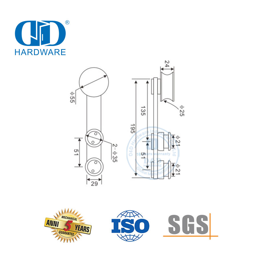 Os acessórios de aço inoxidável do OEM ajustaram o encaixe de vidro do hardware da porta dos acessórios de vidro para Bathroom-DDGS102