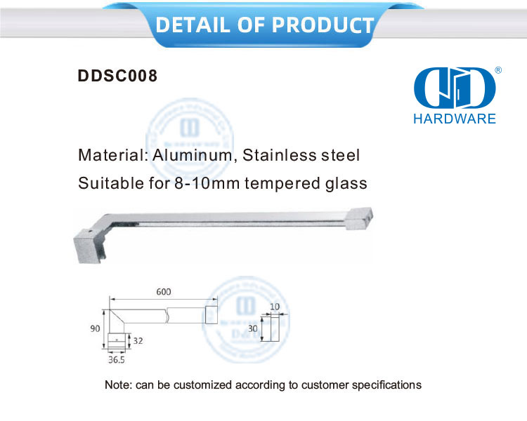 Painel de chuveiro de vidro sem moldura de aço inoxidável personalizado acessórios de porta de chuveiro comercial Screens-DDSC008