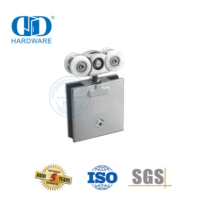 Braçadeira de porta de alta segurança, aço inoxidável, acessórios de vidro de alumínio, hardware de banheiro, rolo de porta de chuveiro para porta deslizante-DDGS138