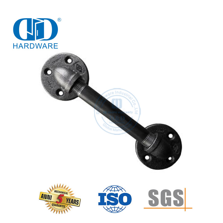 Puxador de porta de celeiro, tubo de aço inoxidável, preto, rústico, industrial, barra de apoio para escadas, construção Hardware-DDBD114