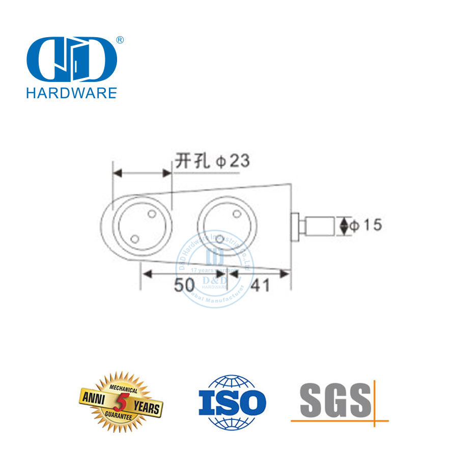 Sistemas de pivô de porta de vidro de aço inoxidável Porta deslizante Hardware Porta inferior Pivot-DDGP013