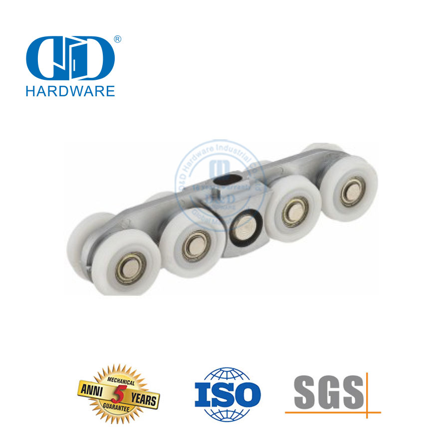 Acessórios de vidro da roda do rolo de suspensão da porta deslizante de aço inoxidável durável conjunto montagem da porta para Bathroom-DDGS151