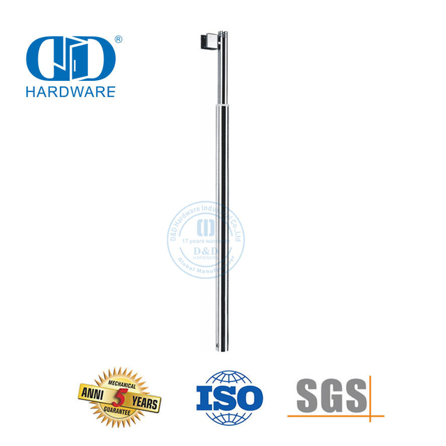 Acessórios de vidro de aço inoxidável canto curvo reto dobrável ajustável telescópico banheiro tensão Rod-DDSC023