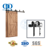 Conjunto de rolos para porta de celeiro deslizante de madeira preto fosco oculto em aço inoxidável Hardware-DDBD022