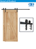 Aço inoxidável deslizante porta do celeiro ferragens móveis cor preta duplo kit de ferragem porta do celeiro para interior madeira Door-DDBD025