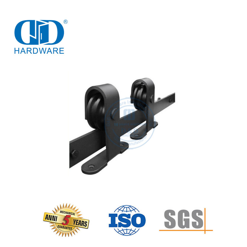 Kit de trilhos para porta de celeiro resistente em aço inoxidável bi-dobrável-DDBD005