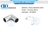 Sistema de cubículo de chuveiro comercial de aço inoxidável, painel de vidro, suporte de conector, clipe de braçadeira Connector-DDSC035
