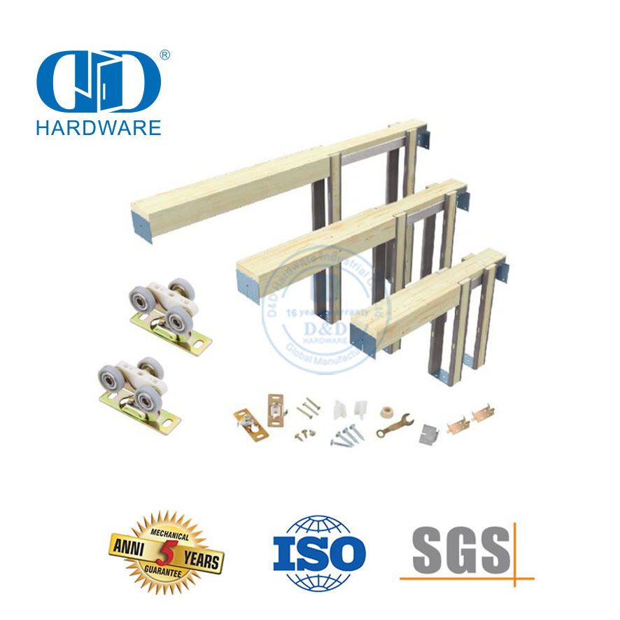 Tubo de aço inoxidável parafuso prisioneiro mais estável porta deslizante ferragem bolso quadro da porta do celeiro Hardware-DDBD063