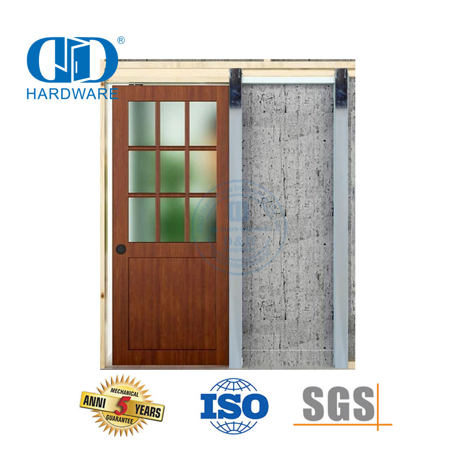Aço inoxidável estilo moderno bypass ferragem porta do celeiro porta deslizante trilha móveis Hardware-DDBD069