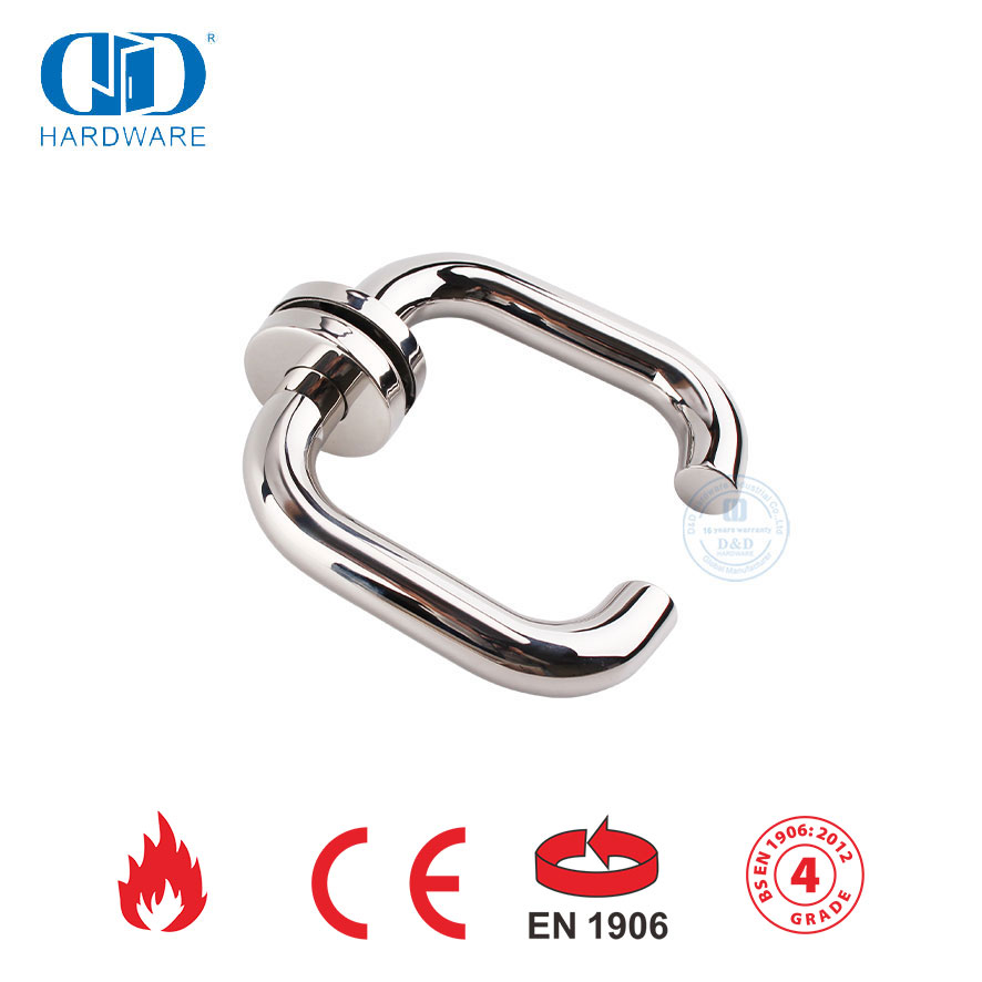 Maçaneta de porta tubular redonda de aço inoxidável EN 1906 com acabamento PSS-DDTH001-PSS