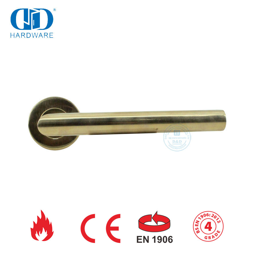 BS EN 1906 Maçanetas de porta com alavanca de montagem comercial de hardware para fechadura de porta-DDTH003-PVD