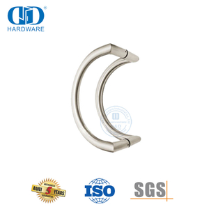 Banheiro de vidro em forma de C Porta de aço inoxidável Hardware puxar e nivelar maçaneta da porta do celeiro Set-DDPH003