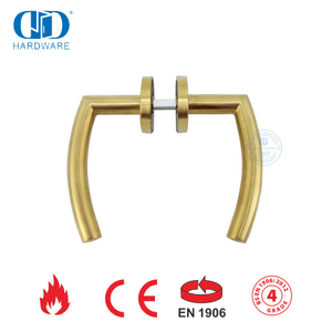 Puxadores de alavanca de porta externa comercial de latão acetinado de aço inoxidável-DDTH011-SB