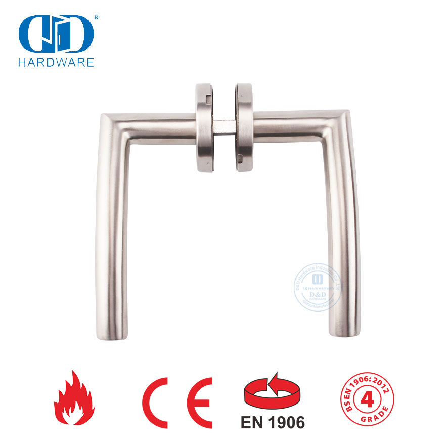 BS EN 1906 Maçaneta de porta de entrada grau 4 para porta de madeira-DDTH008-SSS