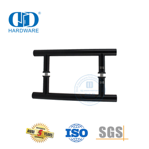 Puxador de acessório para porta de vidro em forma de H preto fosco estilo clássico-DDPH001-A Φ22-Preto