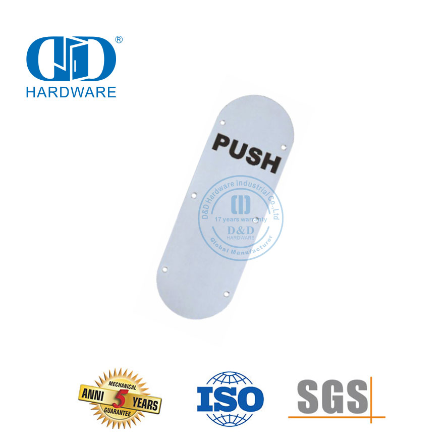 Multi acabamento de aço inoxidável placa de empurrar tipo redondo placa de sinal placa de suspensão placa de assinatura de porta de metal de madeira Plate-DDSP006
