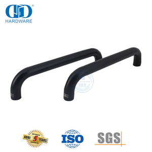 Acessórios de ferragens para porta de vidro com acabamento preto fosco, alça redonda para banheiro -DDPH007-MB
