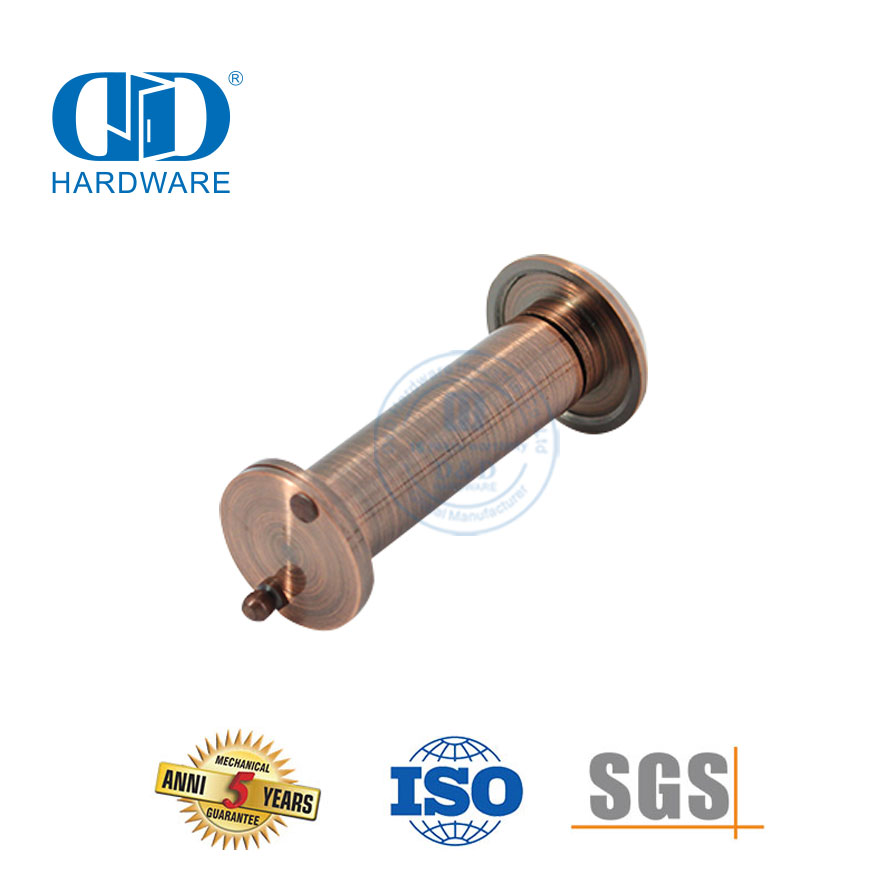 Visualizador de peephole de porta de bronze de cobre antigo com capa e lente de vidro-dddv002